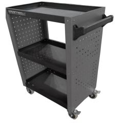 Тележка инструментальная с 3 открытыми полками и перфорированными боковинами KraftWell KRW-T3PG