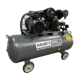 Компрессор поршневой 420 л/мин, 10 бар, 100 л, 220В KraftWell KRW-AC420-100L/220
