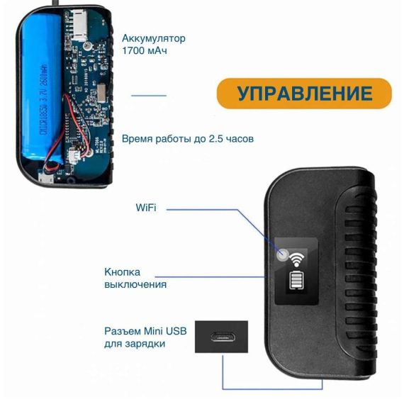 Видеоэндоскоп WIFI iCartool IC-V109, изображение 2