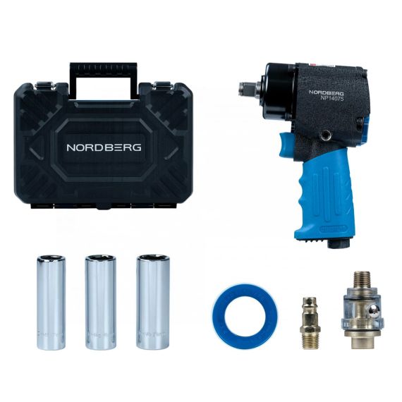 Пневматический гайковерт 1/2", 680 Нм, кейс + головки NP14075K