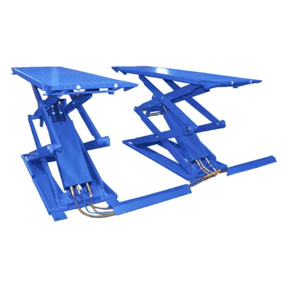Подъёмник ножничный напольный, короткий KraftWell KRW3FS_blue г/п 3 т., Цвет: Синий, Напряжение: 380
