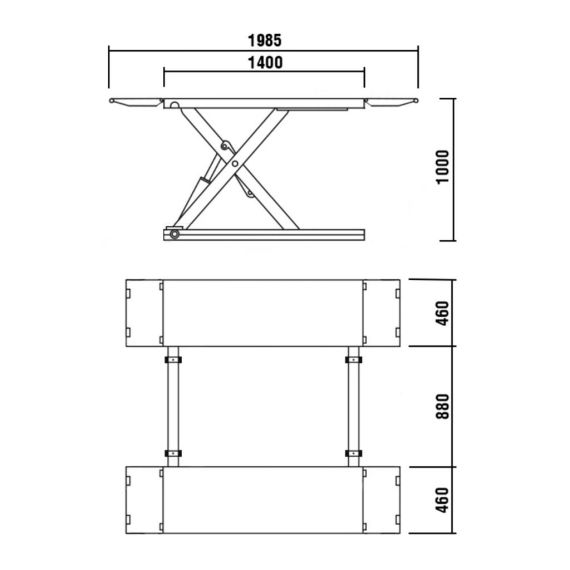 Подъёмник ножничный короткий шиномонтажный г/п 3000 кг. KraftWell KRW3TN, Цвет: Cерый, Напряжение: 380, изображение 2