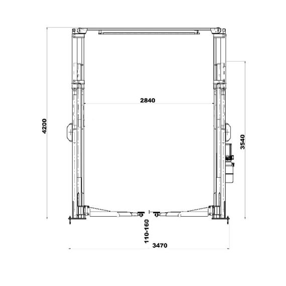 Подъемник двухстоечный г/п 4200 кг. KraftWell KRW4.2EA/220, изображение 2