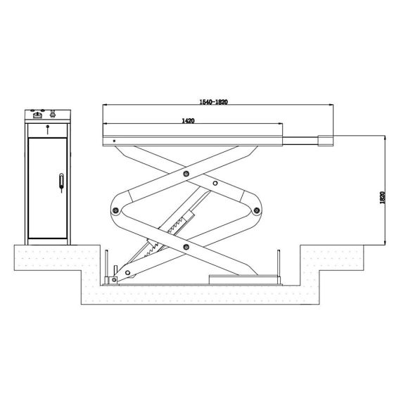 Ножничный подъемник короткий KraftWell KRW360SU г/п 3,6 т., Цвет: Cерый, Напряжение: 380, изображение 7