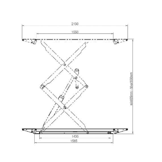 Подъемник ножничный короткий, напольный KraftWell KRW3FS/220_blue г/п 3 т., Цвет: Синий, Напряжение: 220, изображение 2
