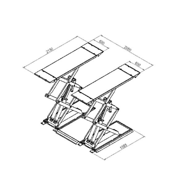 Подъемник ножничный короткий, напольный KraftWell KRW3FS/220_blue г/п 3 т., Цвет: Синий, Напряжение: 220, изображение 3