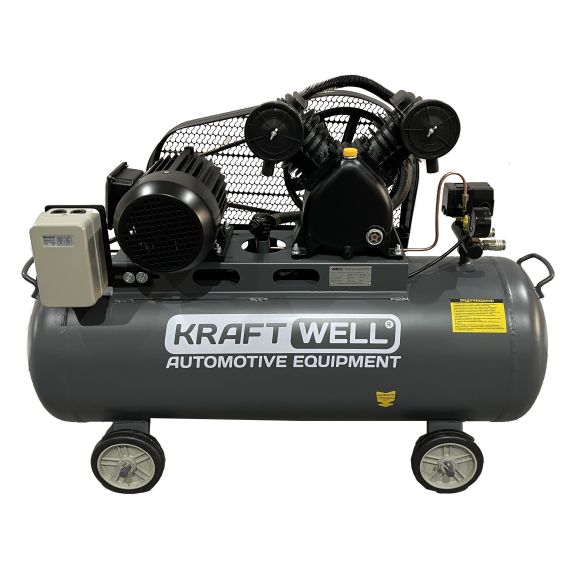 Компрессор поршневой 420 л/мин, 10 бар, 100 л, 380В KraftWell KRW-AC420-100L