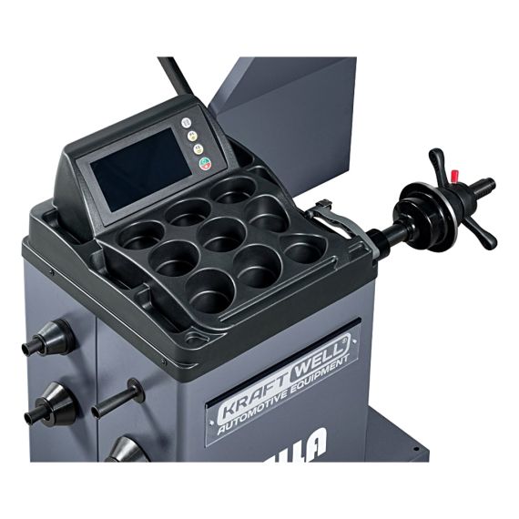 Балансировочный станок автомат с сенсорным дисплеем 7" KraftWell KRW245E, изображение 5