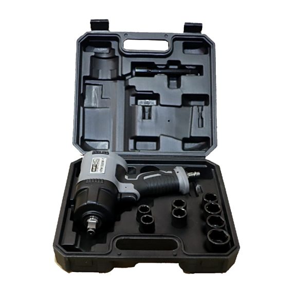 Гайковерт пневматический 1/2" с комплектом ударных головок KraftWell KRW1500IW-T