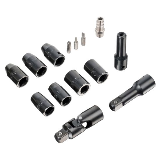Пневматическая трещотка с набором головок 1/2", в кейсе KraftWell KRW12RW-T, изображение 5