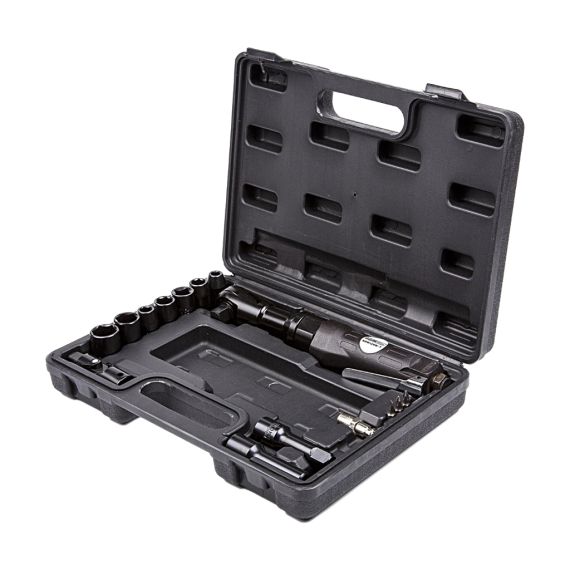 Пневматическая трещотка с набором головок 1/2", в кейсе KraftWell KRW12RW-T, изображение 4