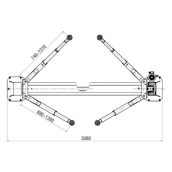 Подъемник двухстоечный, электрогидравлический KraftWell KRW4SLM/220 г/п 4т., Цвет: Cерый, Напряжение: 220, изображение 7