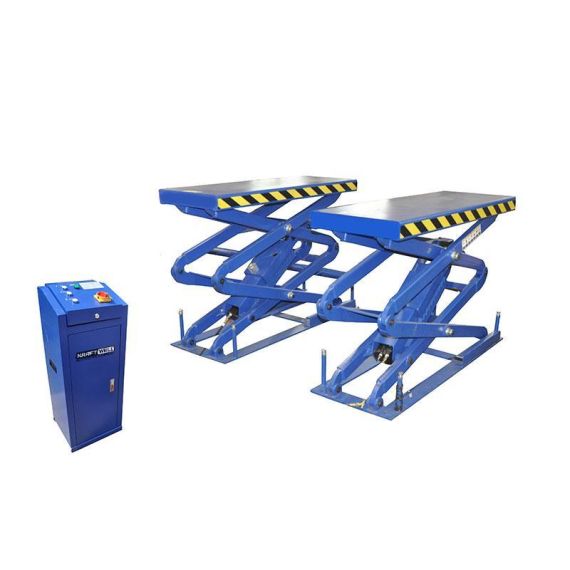 Подъемник ножничный короткий заглубляемый KraftWell KRW3.2U_blue, г/п 3,2 т.  , Цвет: Синий, Напряжение: 220