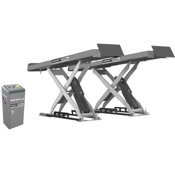Подъемник ножничный KraftWell KRW45FP-JB заглубляемый, платформы гладкие, г/п 4,5 т.