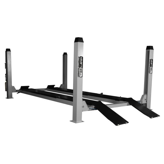 Подъемник четырехстоечный KraftWell KRW450AT платформы для сход-развала, г/п 4,5 т.