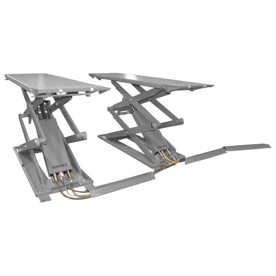 Подъемник ножничный короткий KraftWell KRW3FS напольный, г/п 3 т., Цвет: Cерый, Напряжение: 380